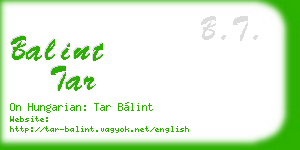 balint tar business card